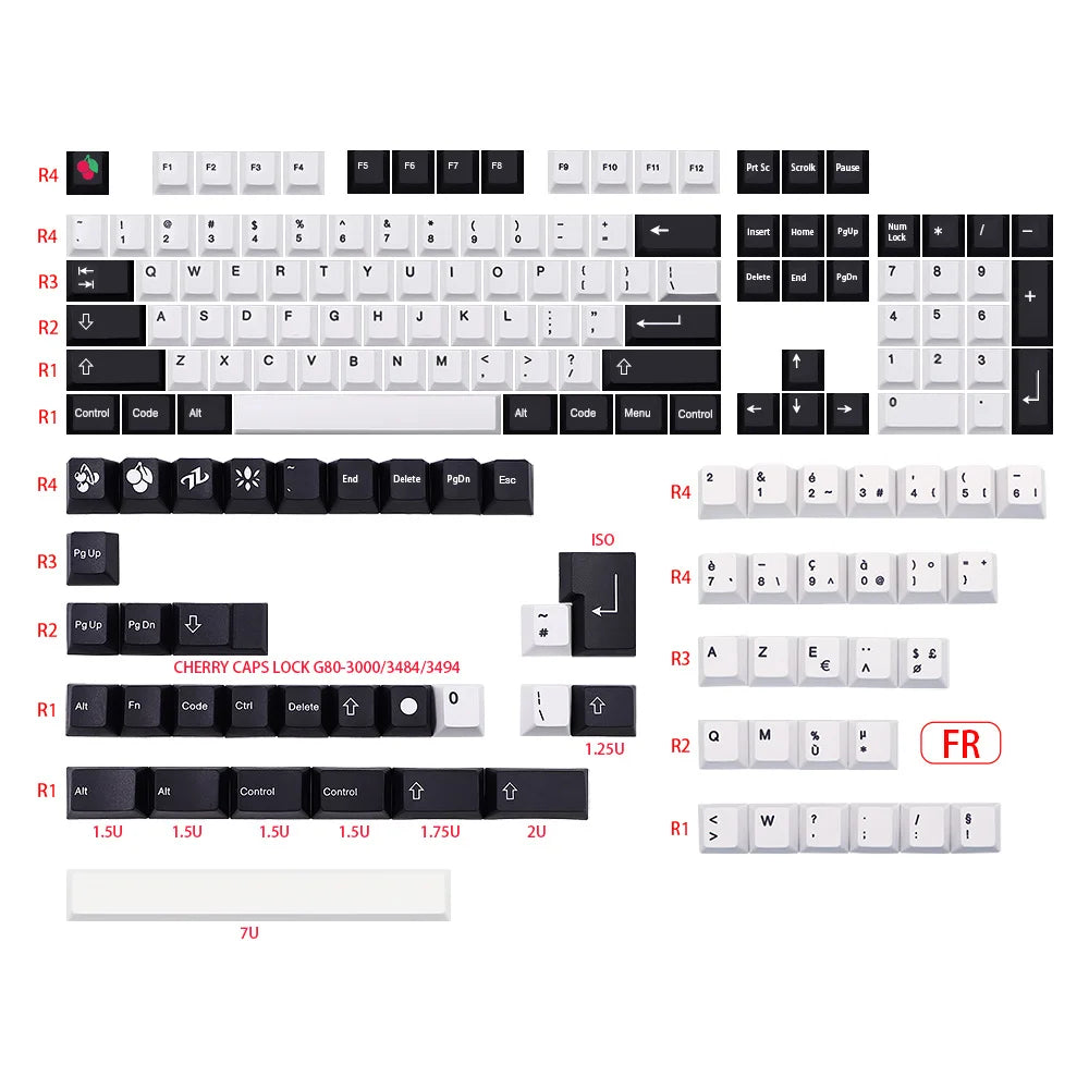 Keycaps AZERTY CHERRY - Coloris disponibles